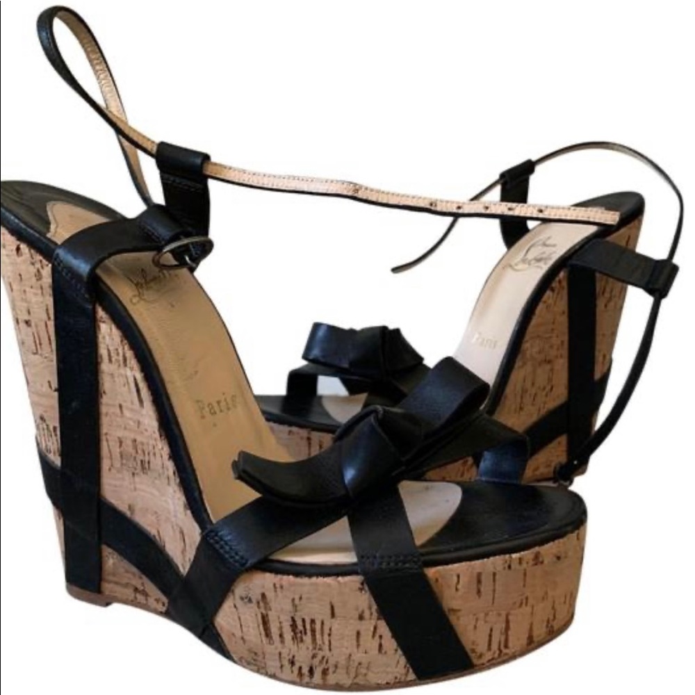 Louboutin wedge sandals gently used